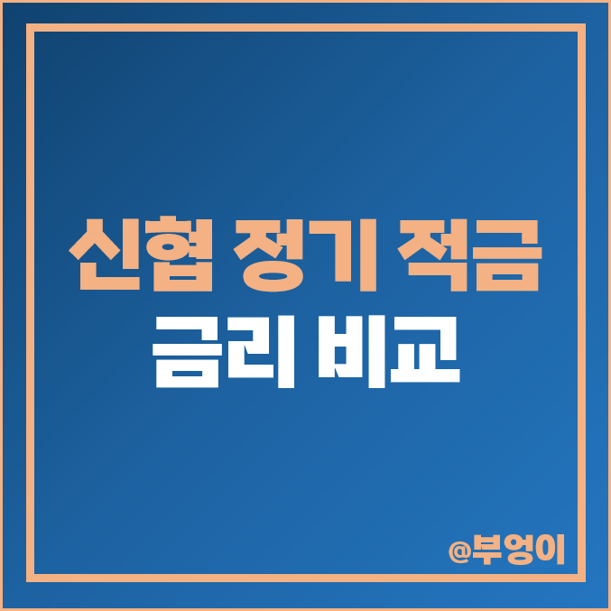 신협 정기 적금 특판, 가입 시 금리 비교, 단기 6개월 1년 고금리 추천