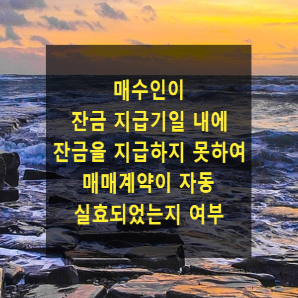  매수인이 잔금 지급기일 내에 잔금을 지급하지 못하여 매매계약이 자동 실효되었는지 여부(대법원 2022. 11. 30. 선고 2022다255614)