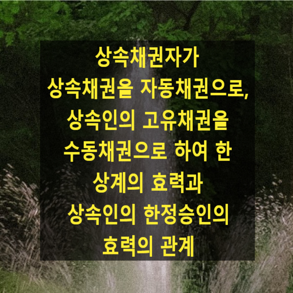  상속채권자가 상속채권을 자동채권으로, 상속인의 고유채권을 수동채권으로 하여 한 상계의 효력과 상속인의 한정승인의 효력의 관계