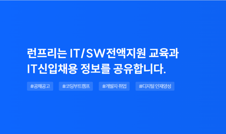  신입 개발자채용을 위한 서비스 런프리