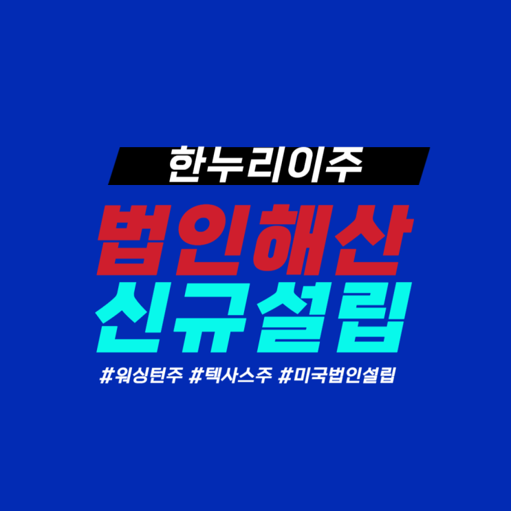  워싱턴주 법인해산 · 텍사스주 신규법인설립