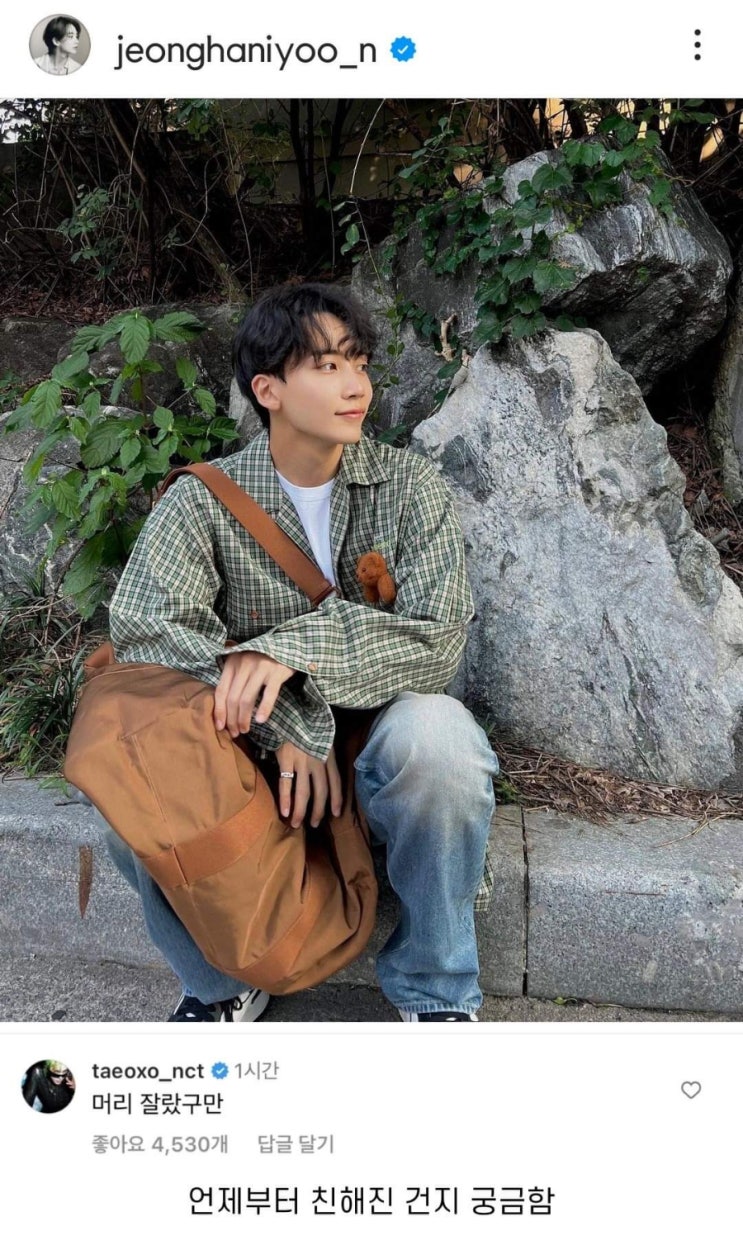 <b>세븐틴</b> 정한 인스타에 댓글단 엔시티 <b>태용</b>.jpg