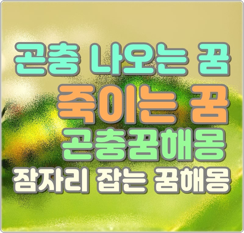 곤충 나오는 꿈 죽이는 꿈 곤충꿈해몽 잠자리 잡는 꿈해몽