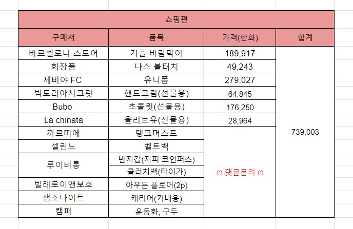  스페인 여행 17. 스페인 여행 경비 / 스페인 경비 / 신혼여행
