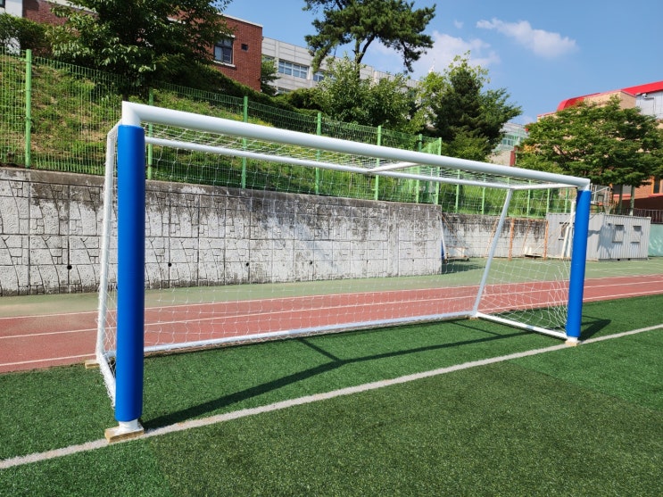  [날개스포츠] 화성ㅇㅇ학교 축구골대보호대 설치, 기둥보호대 설치 작업