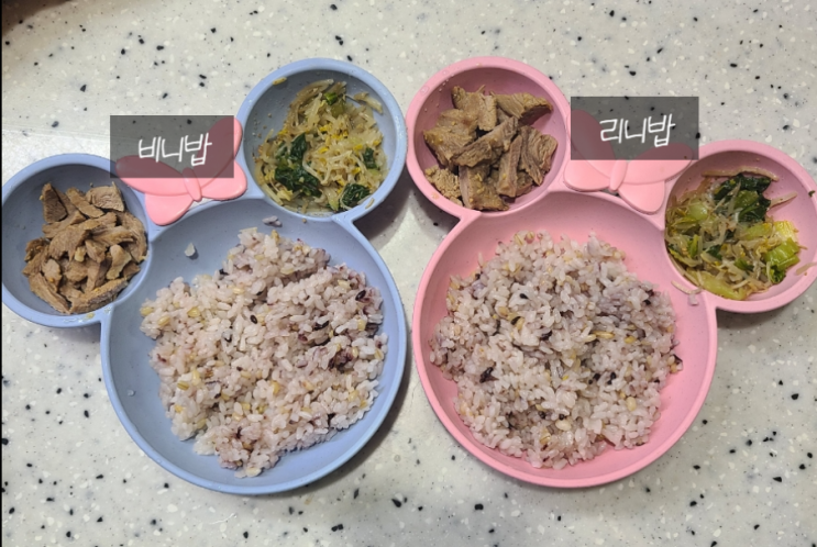  (6세, 2세 유아식) 아이들이 완밥하는 청경채 숙주볶음, 앞다리살 수육
