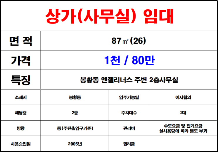  김해 봉황동 상가임대 봉황동 사무실임대