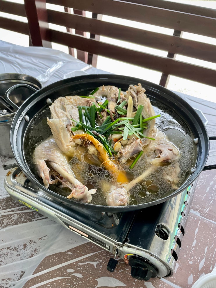 4년만의川獵 천렵단골메뉴 삼겹살과 백숙 광덕면 산사람농원쉼터 / 천안식후감