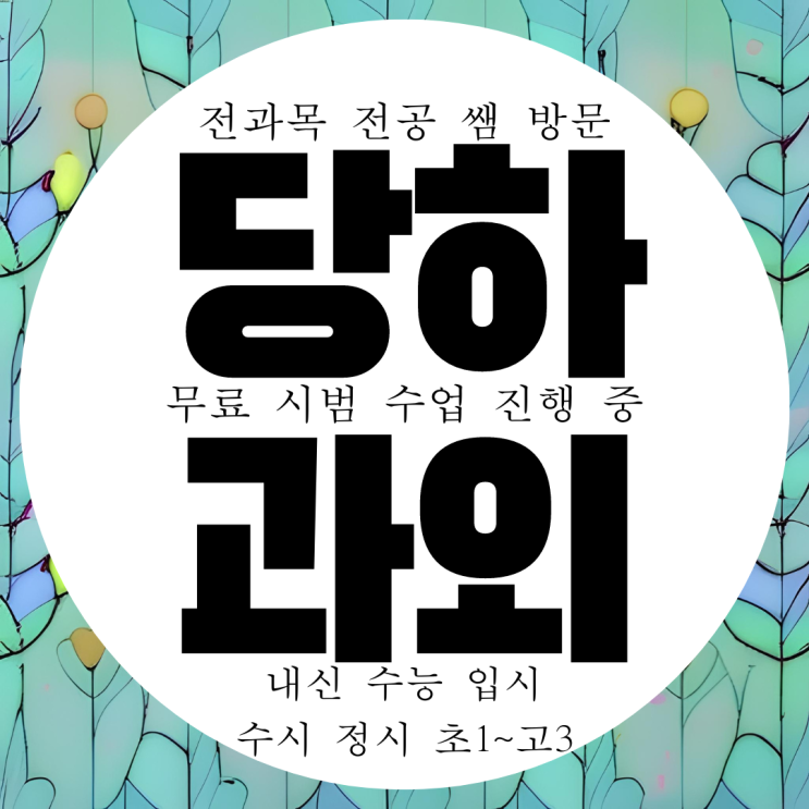  인천 검단 당하동 영어과외 당하 수학과외 고등 국어 화학 물리 과학