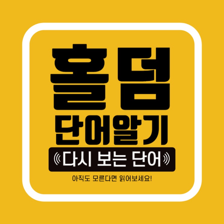  [홀덤] 홀린이들이라면 꼭 알아야 하는! 궁금해 하는 단어 정리 모음