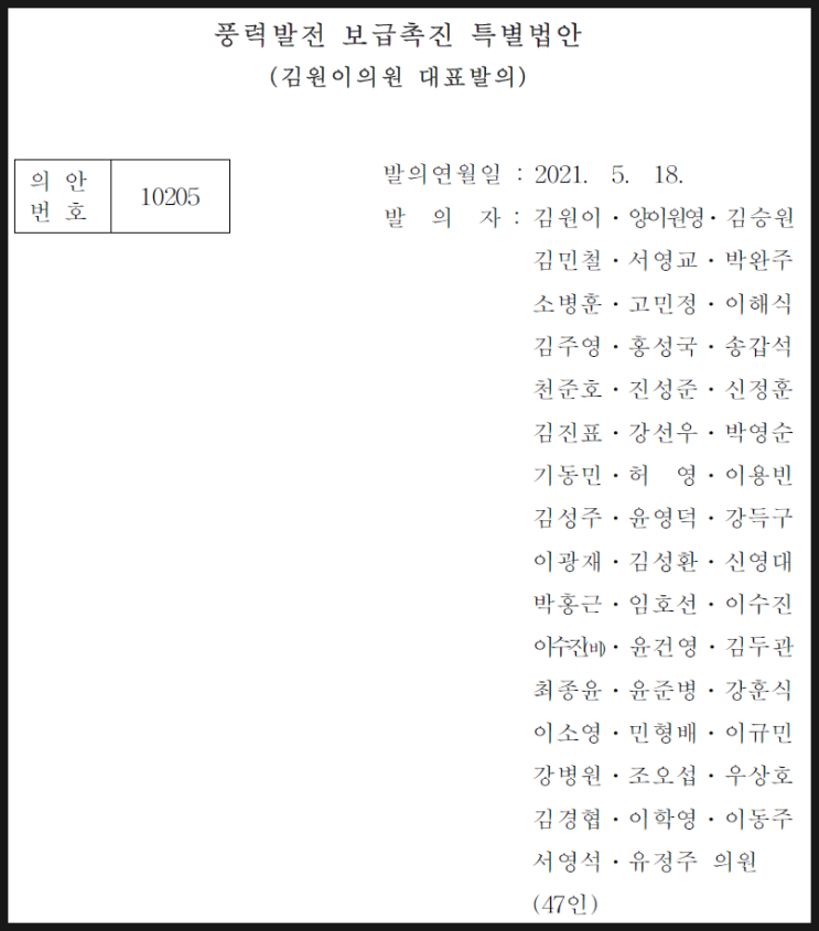   [공유] 『해상풍력 특별법안』 제안과 진행상황 그리고 ...
