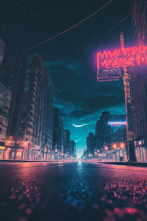 [Ai Greem] 배경_길거리 024: 늦은 밤의 골목길, 거리의 모습 배경 실사화 무료 일러스트 이미지, 도시 밤거리