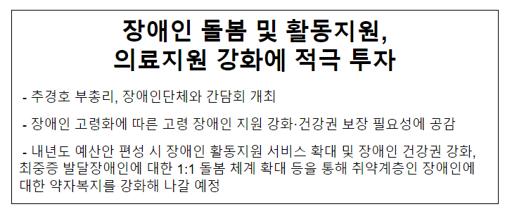 추경호 부총리, 장애인단체 간담회 개최 추경호 부총리, 장애인단체 간담회 개최