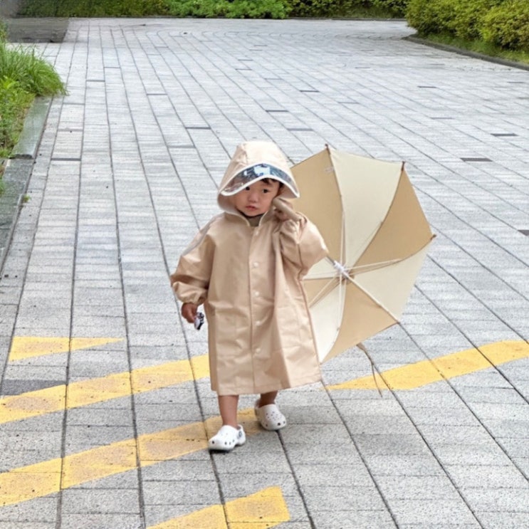 브리이에 우비 베이지 감성 아기 비옷 사이즈 추천