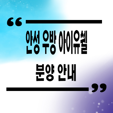  안성 우방 아이유쉘 에스티지 미분양아파트 공도 줍줍 타입별 분양가 잔여세대 문의