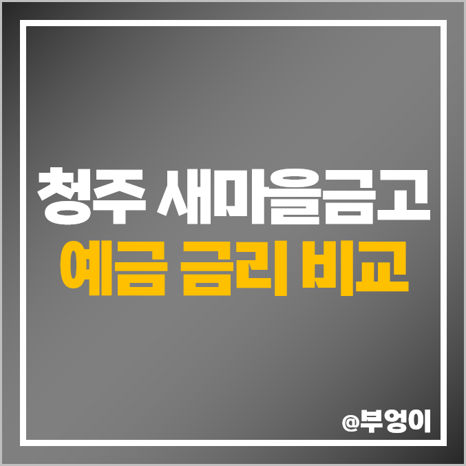 청주 새마을금고 정기 예금 금리 비교 : 특판 이자율 높은 곳 청주 새마을금고 정기 예금 금리 비교 : 특판 이자율 높은 곳