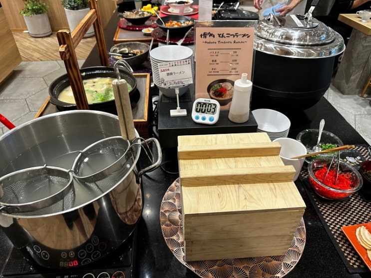 라멘 직접 만들어먹는 후쿠오카 호텔 비스타 조식 후기