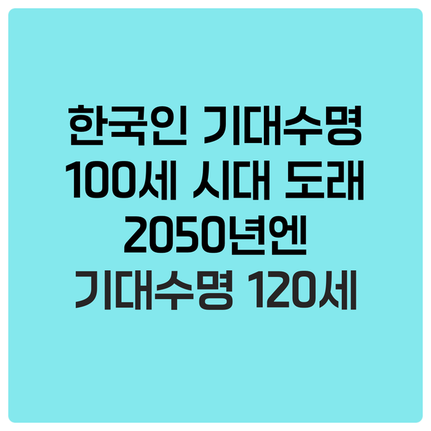  한국인 기대수명 100세 시대 곧 도래, 2050년엔 기대수명 120세 된다