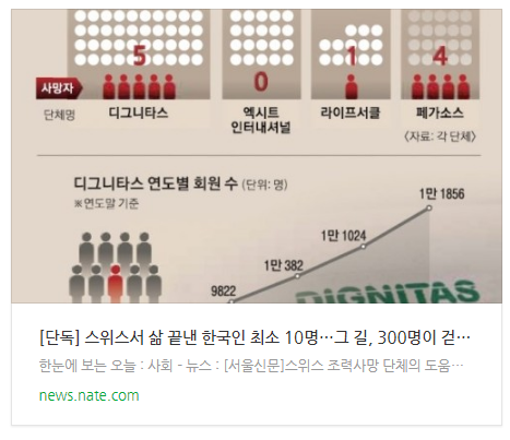 [뉴스] [단독] 스위스서 삶 끝낸 한국인 최소 10명…그 길, 300명이 걷고 있다 [금기된 죽음, 안락사]