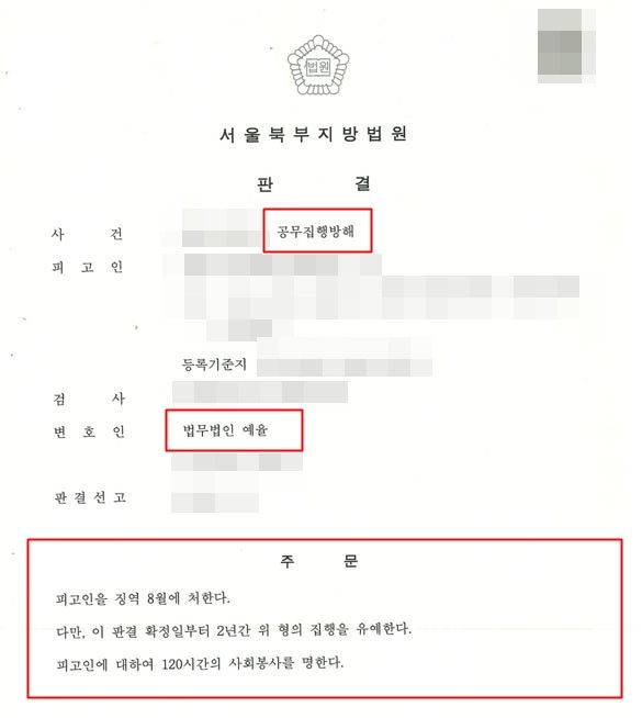 인천공무집행방해죄전문변호사 감옥까지 갈 수 있는 상황에서