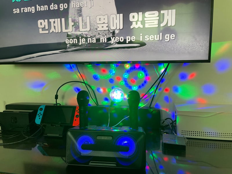이동식 휴대용 무선마이크 비즈 블루투스 노래방 기계