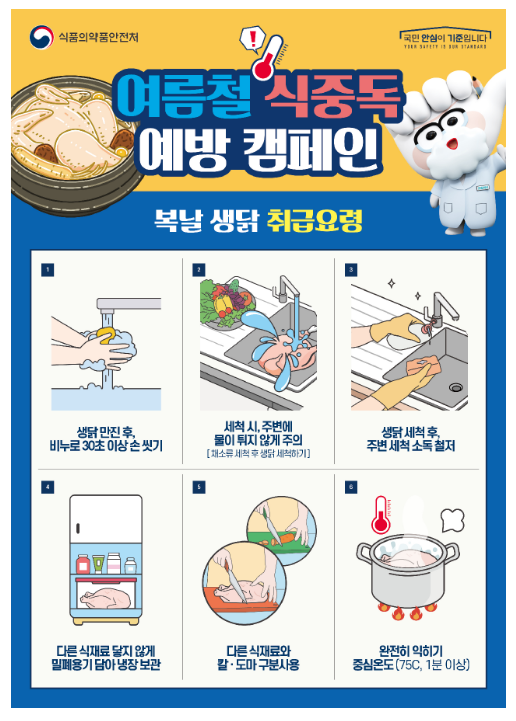 복날 삼계탕 조리할 때…캠필로박터 식중독 주의하세요! 복날 삼계탕 조리할 때…캠필로박터 식중독 주의하세요!
