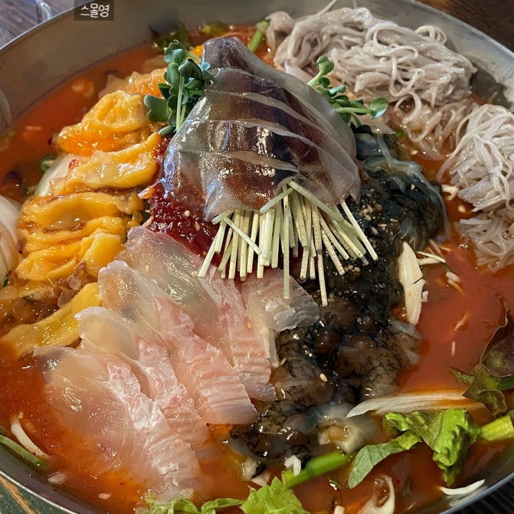  선정릉 해물전문 포차 청춘포차 물회 뿌시기 + 내돈내산 오징어회재방문