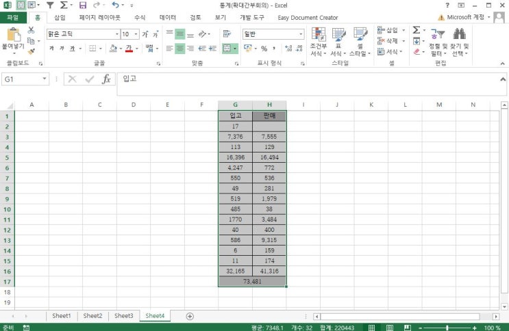  엑셀에서 만든 표를 한글로 복사붙여넣기 했을때 배경색 없애는 방법
