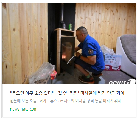 "죽으면 아무 소용 없다"…집 앞 '펑펑' 미사일에 벙커 만든 키이우 주민