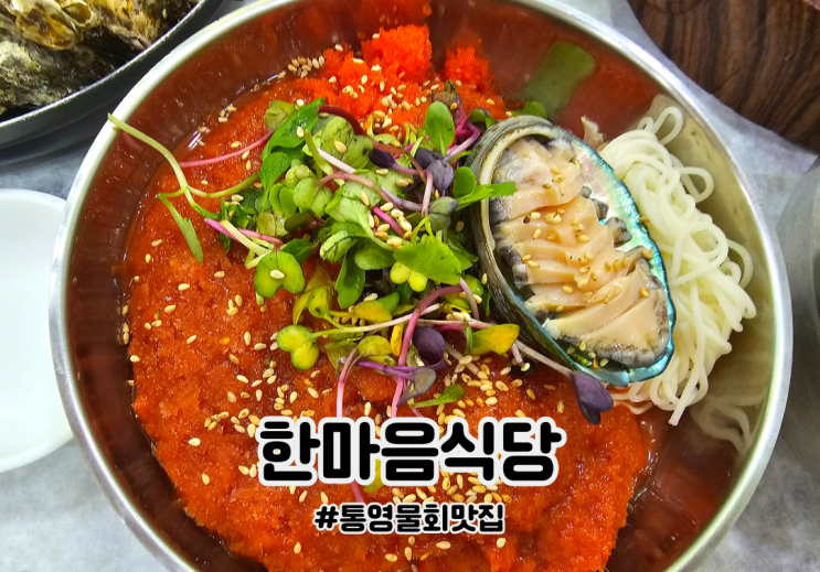 동피랑마을 근처 통영 물회 맛집 한마음식당 메뉴 주차