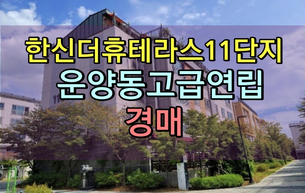 김포 한신더휴테라스 11단지 경매 블록형단독주택 고급연립