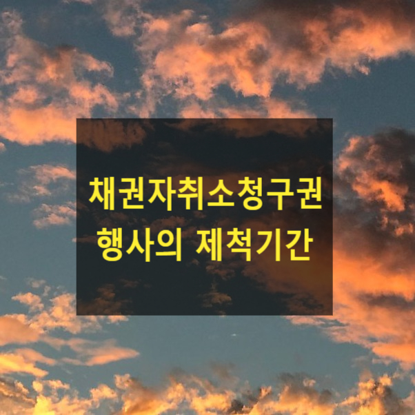  채권자취소청구권 행사의 제척기간(대법원 2023. 4. 13. 선고 2021다309231)