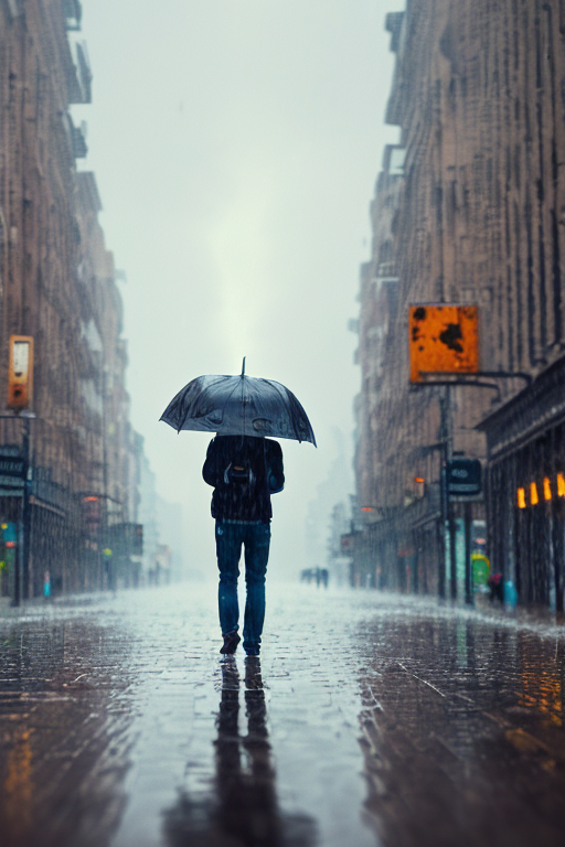 [Ai Greem] 배경_길거리 062: 비가 내리는 도시 길거리 모습 무료 이미지, 비오는 날 길거리 관련 무료 썸네일