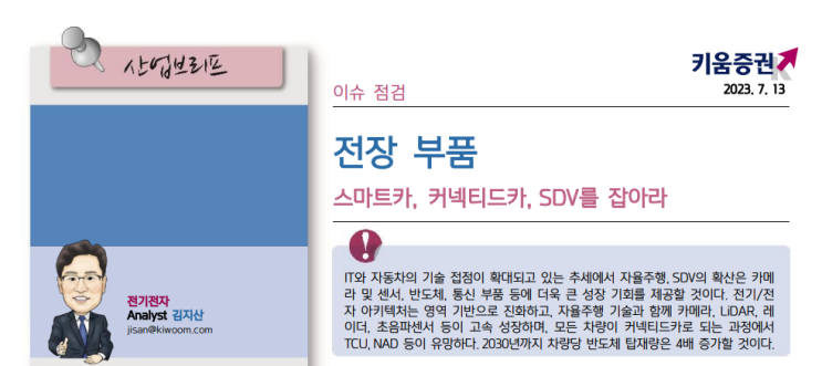 전장 리포트 / 스마트카, <b>커넥티드카</b>, SDV를 잡아라