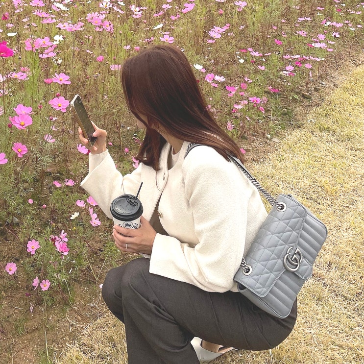 [구찌 마몽 스몰 숄더백 체인백 그레이] 예쁜데 손이 많이 안 가