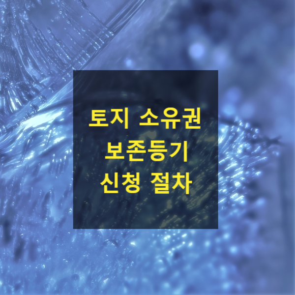  토지 소유권 보존등기 신청 절차