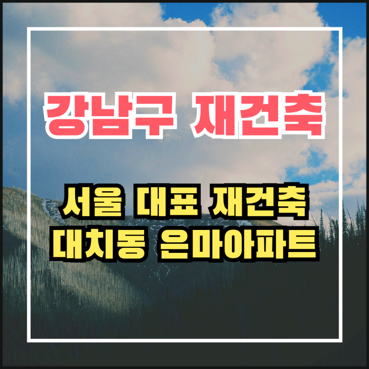  서울 강남구 재건축 은마아파트 대치동 입성 대표아파트 임장기