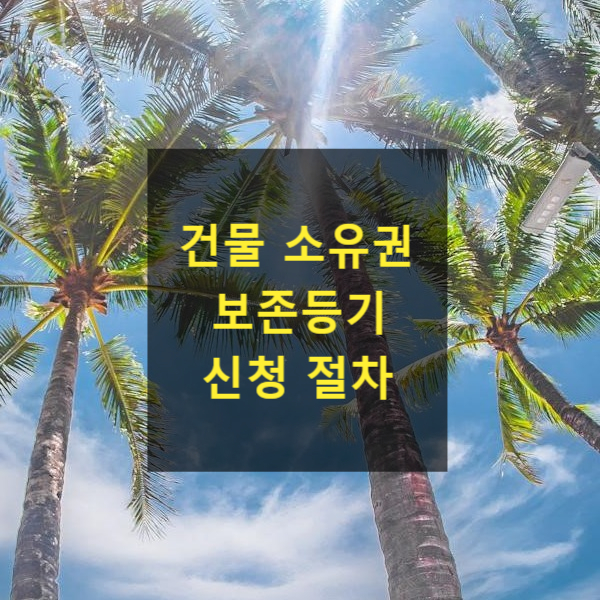  건물 소유권 보존등기 신청 절차
