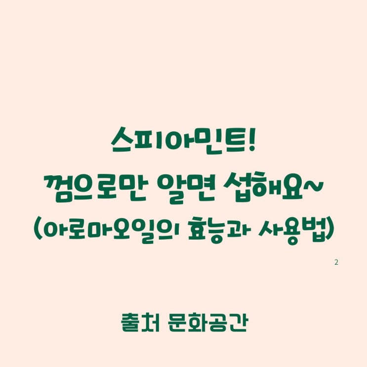  스피아민트 껌 말고 스피아민트 오일~^^