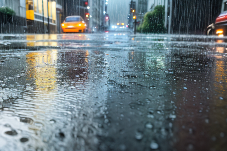 [Ai Greem] 배경_길거리 072: 도시, 길거리, 시내, 도시 관련 무료 이미지, 실사화 도시 배경, 실사화 길거리 배경, 비, 장마, 비가 내리는 도로 위 무료 이미지