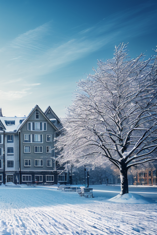  [Ai Greem] 배경_길거리 085: Free images of the streets and snowy city after snow