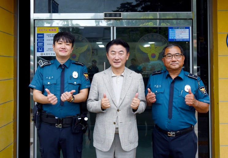 김동근 의정부시장, 4살 여아 구한 녹양지구대 영웅들 격려 방문