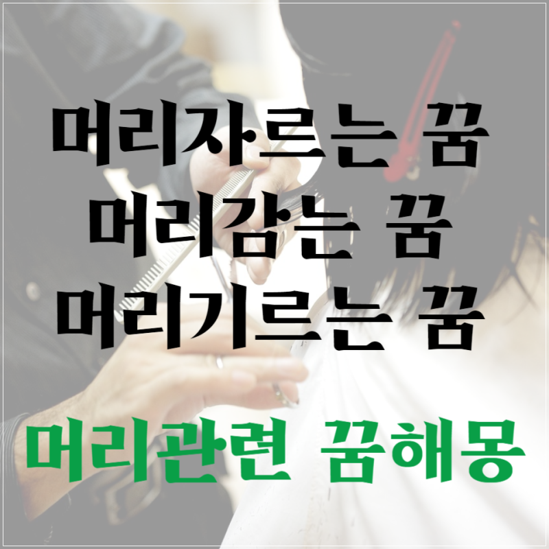 머리자르는 꿈, 머리감는 꿈, 머리기르는 꿈 - 머리관련 꿈해몽