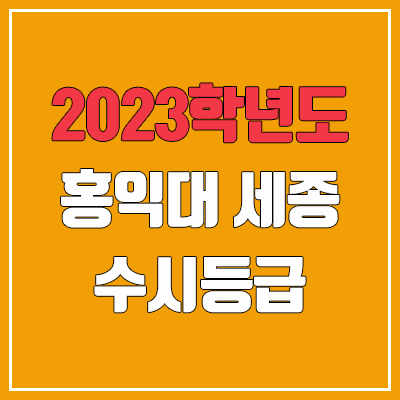 2023 홍익대학교 세종캠퍼스 수시등급 (예비번호, 홍익대 세종) 2023 홍익대학교 세종캠퍼스 수시등급 (예비번호, 홍익대 세종)