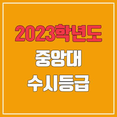 2023 중앙대 수시등급 (예비번호, 중앙대학교)