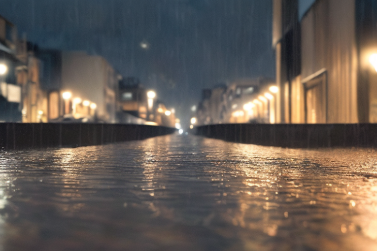 [Ai Greem] 배경_길거리 079: 도시, 길거리, 시내, 도시 관련 무료 이미지, 실사화 도시 배경, 실사화 길거리 배경, 비, 장마, 비가 내리는 거리 무료 이미지