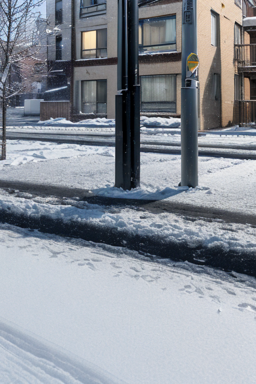 [Ai Greem] 배경_길거리 083: 겨울철 길거리 모습 무료 이미지, 눈이 내린 겨울 날씨 속 도시의 모습