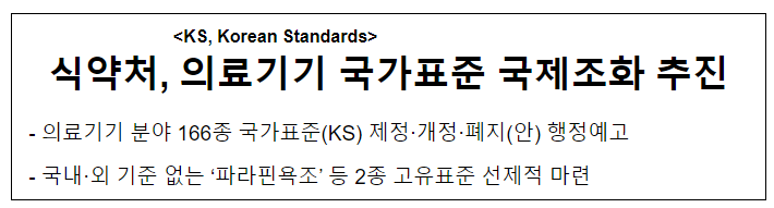 식약처, 의료기기 국가표준 국제조화 추진 식약처, 의료기기 국가표준 국제조화 추진