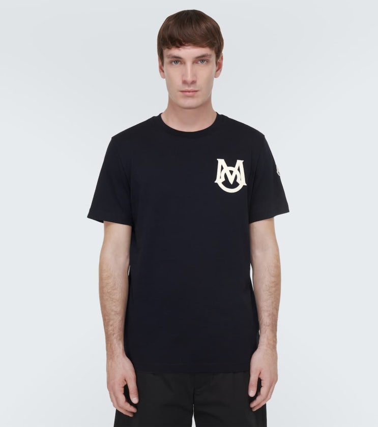 몽클레르(Moncler) 로고 코튼 저지 블랙 남성 티셔츠