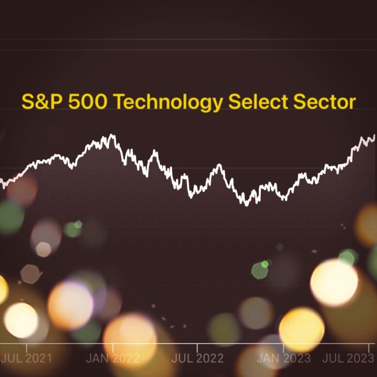  미국 S&P500 기술섹터 지수 전고점 터치  (ft. 빅테크중 애플, MS, 엔비디아 먼저 추가상승 부담?)
